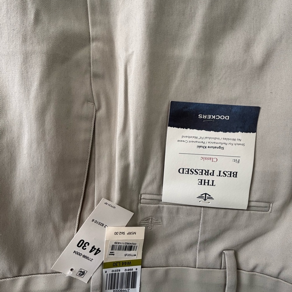 Dockers Tan Chinos Cotton Blend Business Casual Size 44x30